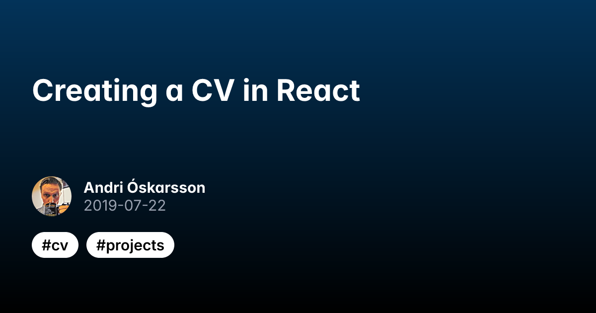 andri.dk | Creating a CV in React